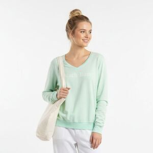 Wildfox Blue Aqua Beach Bum Long Sleeve Lounge Sweatshirt L